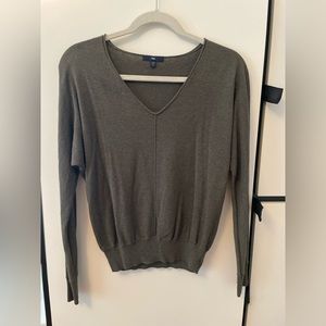 Gap Dark Green V-Neck Sweater—Size S